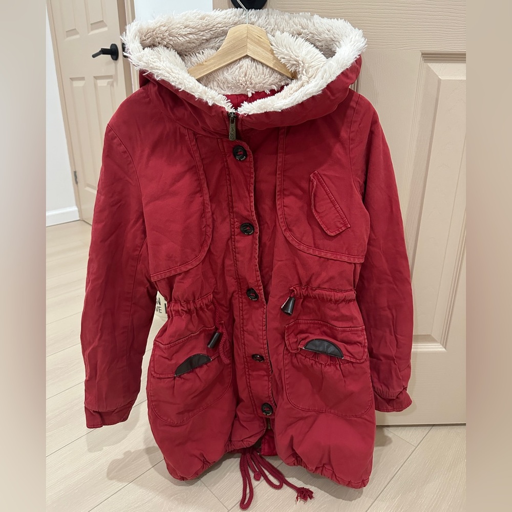 Etam ES Brand Red Hooded Jacket